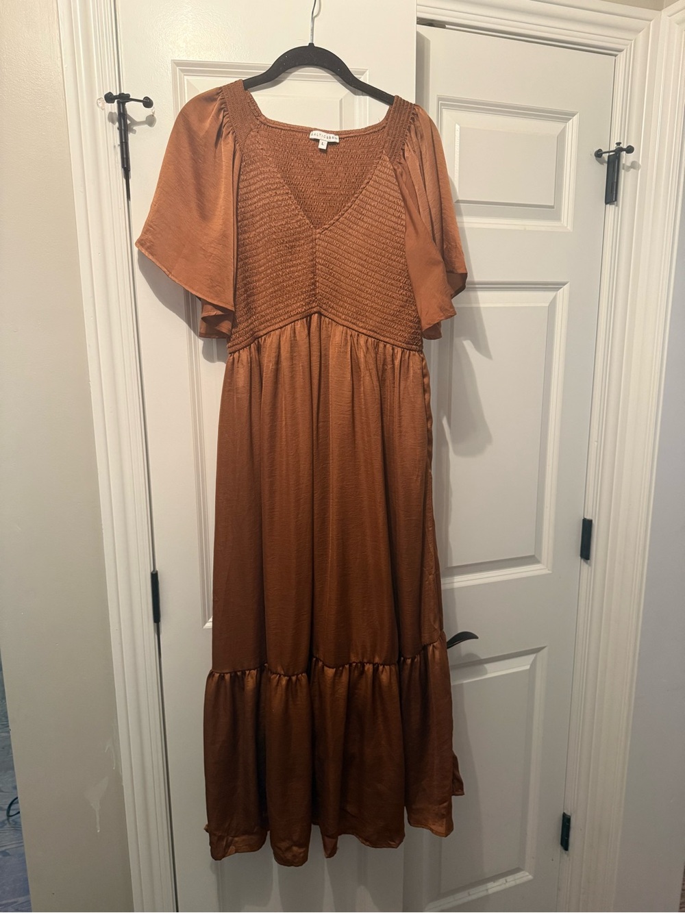 Baltic Born Rust Maxi Dress with Smocked Bodice
